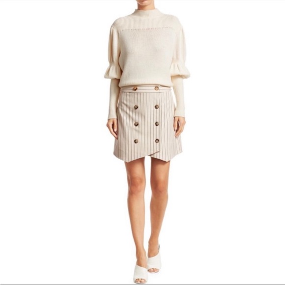 Derek Lam Crosby Striped Double-Breasted Mini Skirt Buttons Size 2 - Picture 8 of 10